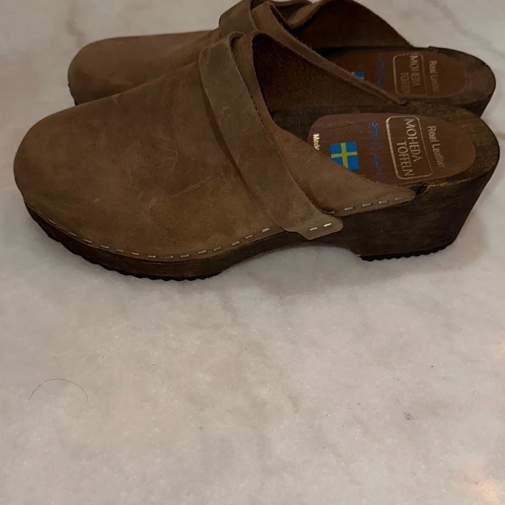 Brown Slip-On Loafers with Contoured Footbed Size38 Real Leather Made‎ in Sweden